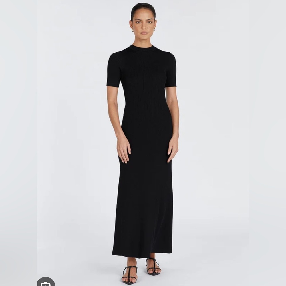 SOLD DISSH Donna black sleeve midi dress